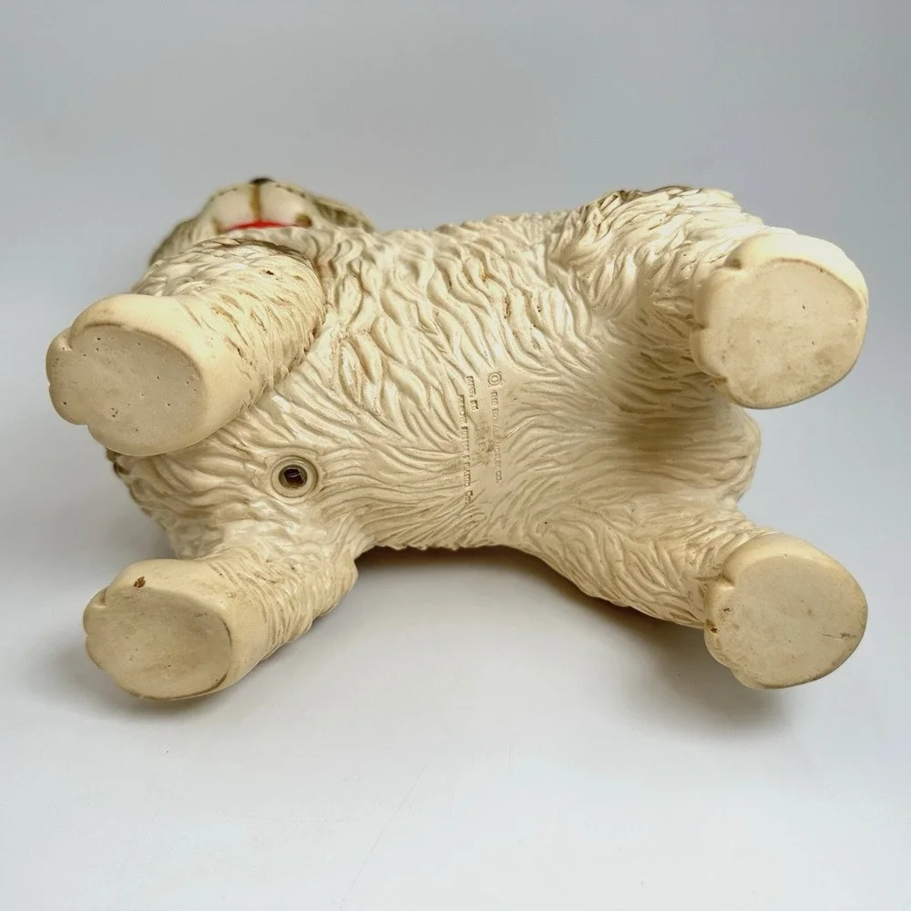 Edward Mobley Rubber Squeak Toy Set Cream Vintage Dog and Bear Cub Brookraft Toy